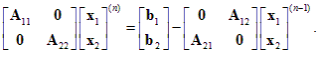 Matrix form equation.