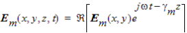 Equation for the electric filed mode pattern of mode m.