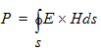 Equation for power passing through the port.