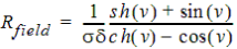 Equation for the real part of the field impedance.