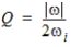 Q equals absolute value of omega over 2 omega sub i.
