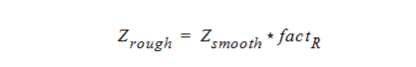 Equation for impedance at a roiugh surface.