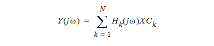 Fourier transform of the output, in linear combination.