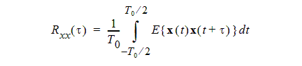 Autcorrelation R sub chi chi of tau.