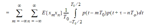 Autcorrelation R sub chi chi of tau.