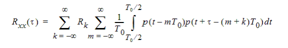 Autcorrelation R sub chi chi of tau.