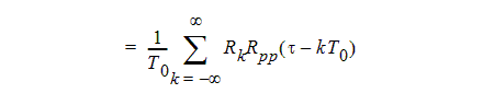 Autcorrelation R sub chi chi of tau.