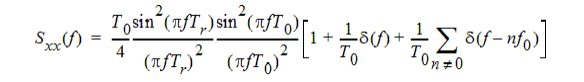 Power spectral density function of f.