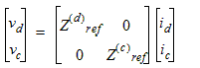 Matrix form equation for the differential case.