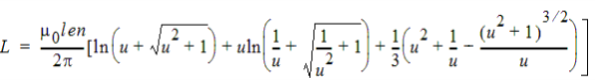 Equation for the partial induction of a lumped gap port.