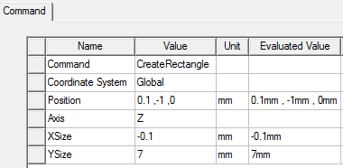 Command tab