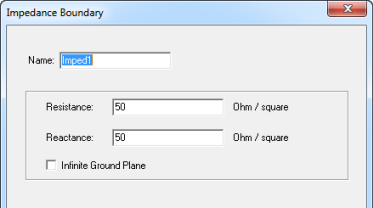 Impedance Boundary dialog.