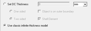 Use Classis Infinite thickness model option enabled.