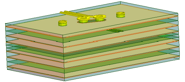 3D model with microstrip