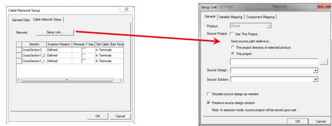 Setup Link dialog.