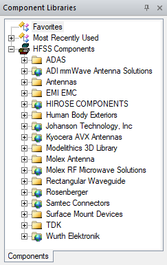 Component Libraries Window