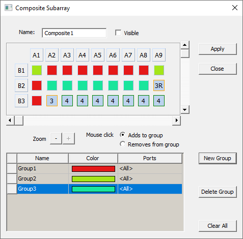 Composite Subarray dialog.