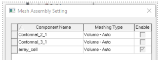 Mesh Assembly Setting dialog.