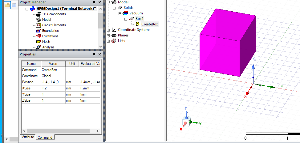 Modeler window showing 3D box model.