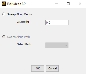 Extrude to 3D Dialog Box