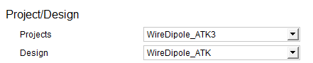 Project/Design fields selected.