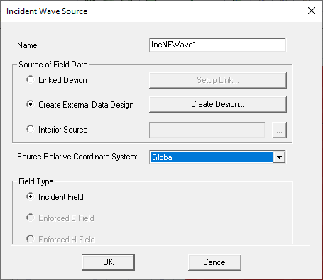 Incident Wave Source dialog.