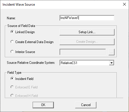 Incident Wave Source dialog.