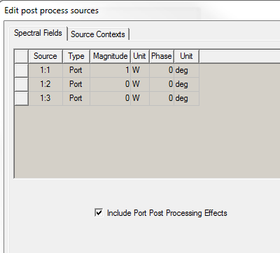 Edit port process sources dialog.