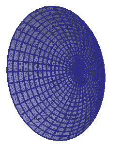 Model of a dish reflector with perfect E-field boundary.