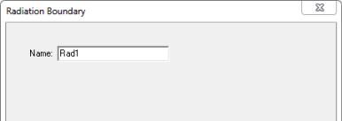 Radiation Boundary dialog.
