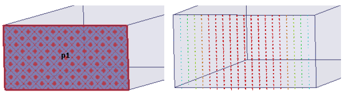 Wave port assigned on the face of a rectangular waveguide