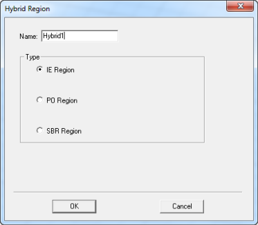 Hybrid Region dialog.