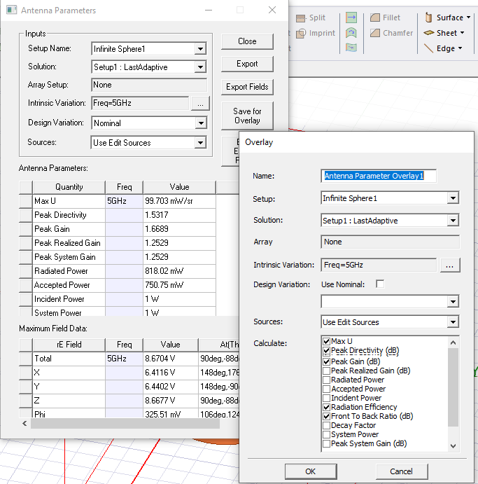 Overlay dialog.