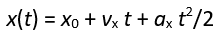 Equation for a car variable.