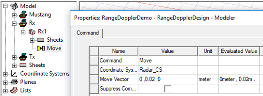 Properties dialog. Command tab.