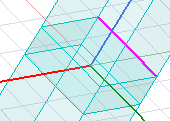 Object with all edges opacity lowered except for selected edge.