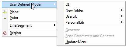 User Defined Model button.