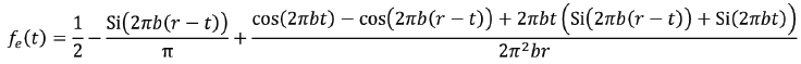 Equation for the continuous time finite edge response of a rectangular window 