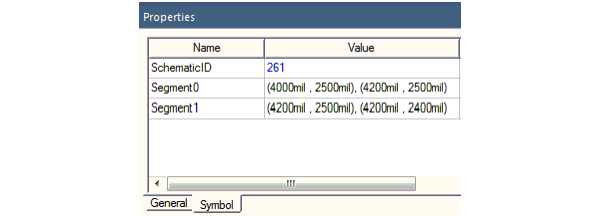 Symbol tab of the Properties window displaying the schematic ID