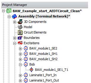 Sample Project Manager window that shows an updated port name