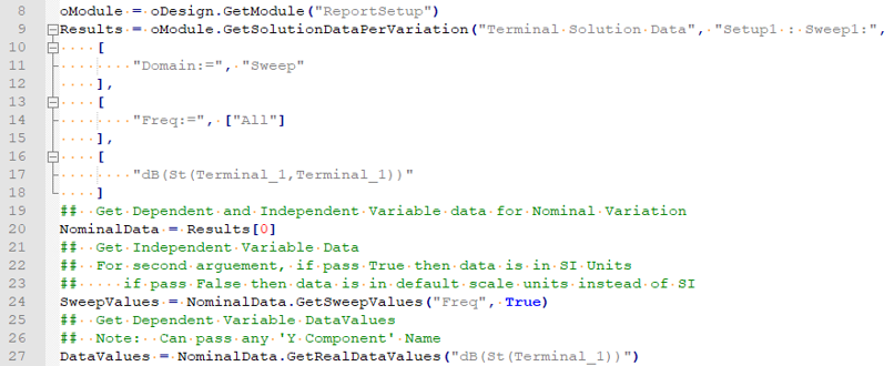 Sample code for GetSolution Data Per Variation