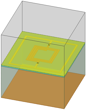 3D Modeler view of the spiral conductor example